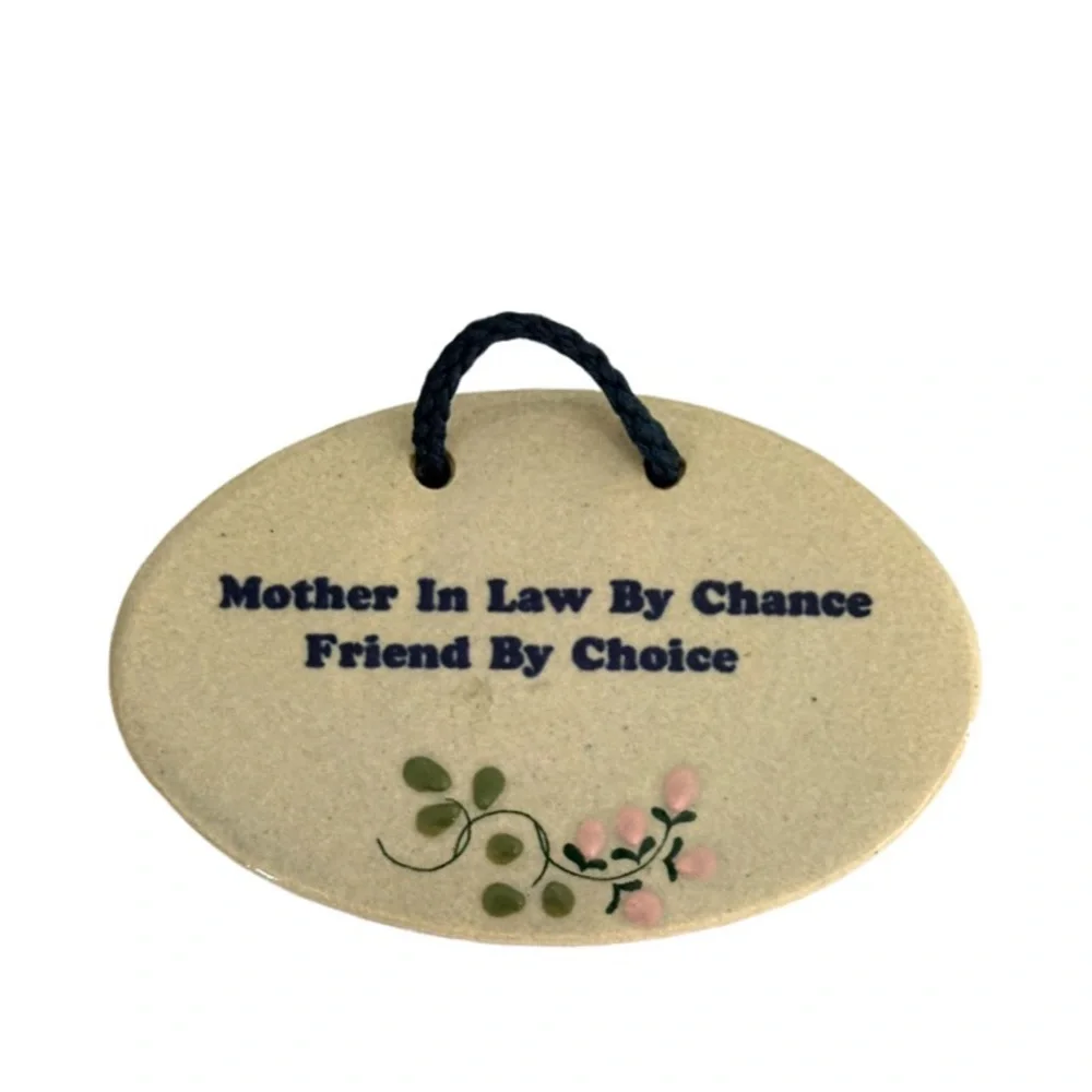 Mountaine Meadows Pottery Vintage Ceramic Wall Plaque Oval Mother In Law